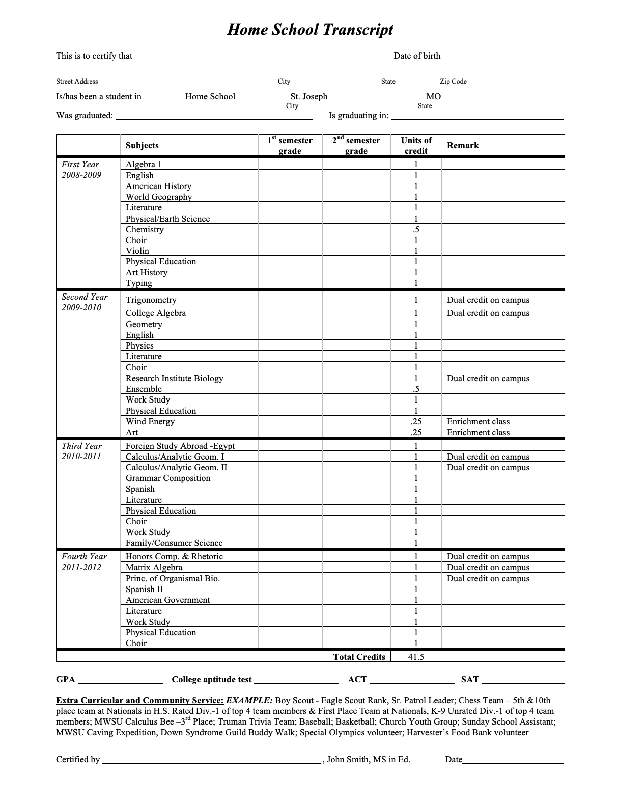 Creating A Transcript Early College Academy MWSU