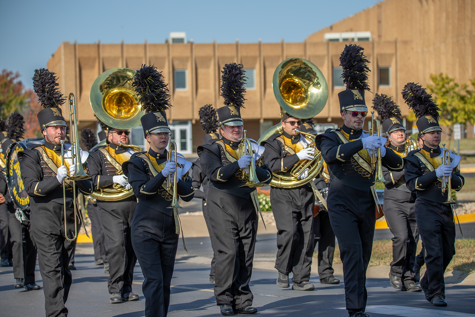 golden griffon marching band on Downs Drive