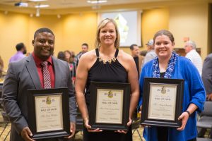 The 2015 Athletics Hall of Fame Class: Eric "Ebo" Walker, Nicole Collier and Amy Beverly.  