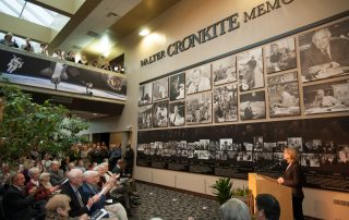 kathy cronkite speaks at Walter Cronkite Memorial