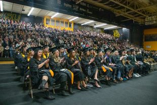 students at commencement