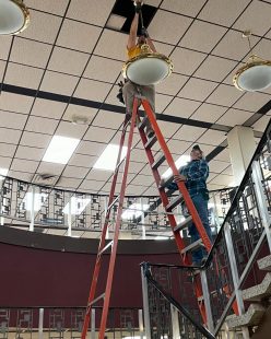 missouri western employees replace light fixtures