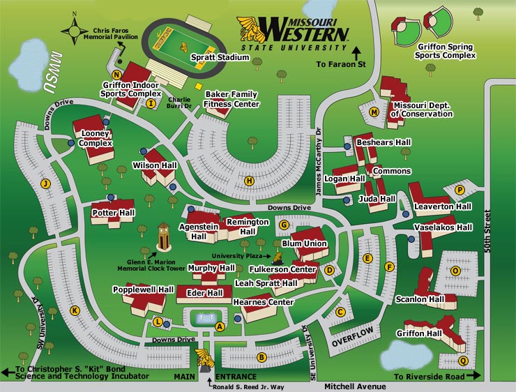 Campus Map Of Missouri Western State University Printable