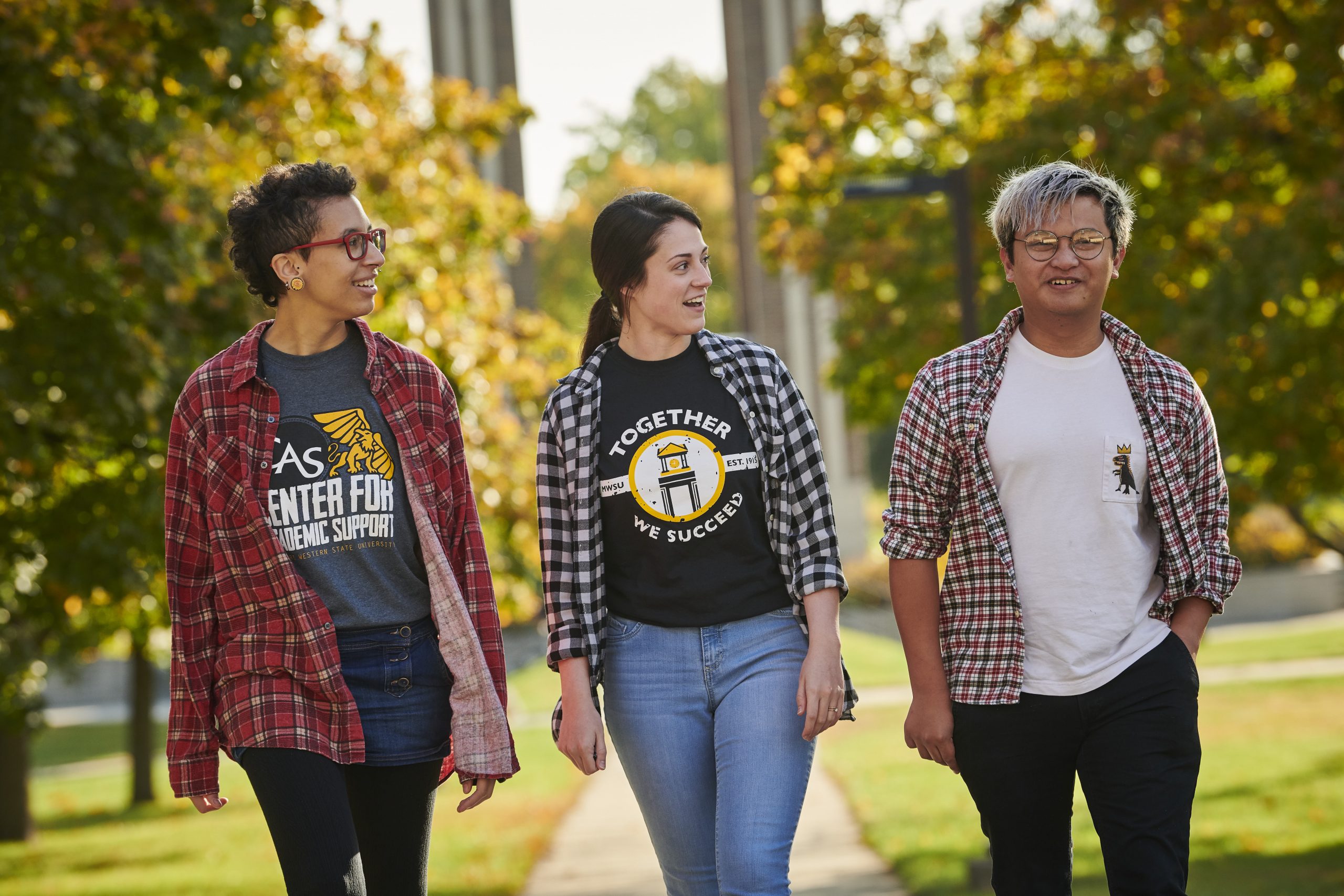 students smile clocktower