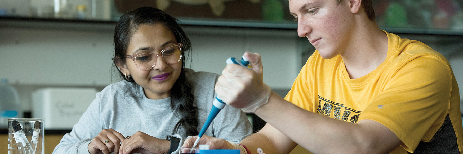 students learning in a lab setting