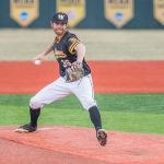 Levi Abrahamson throws a fastball to the batter